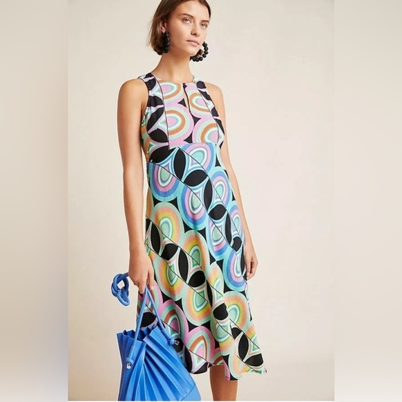ANTHROPOLOGIE Kenzie Retro Asymmetrical Dress Size 4 - Picture 1 of 16